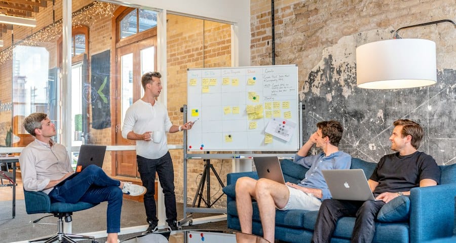 Team planning a lead generation strategy